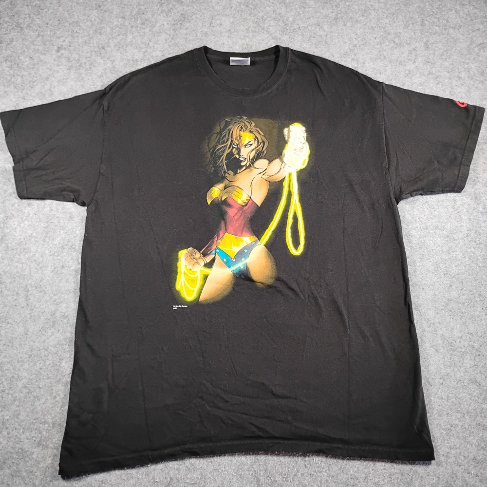 Hanes Heavyweight Wonder Woman DC Comics 2006 Graphic T-Shirt Mens XL Black s06